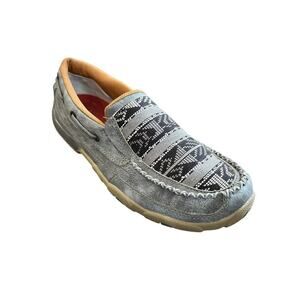 TWISTED X Women’s Slip On Driving Moccasins Aztec Pattern Size 9.5